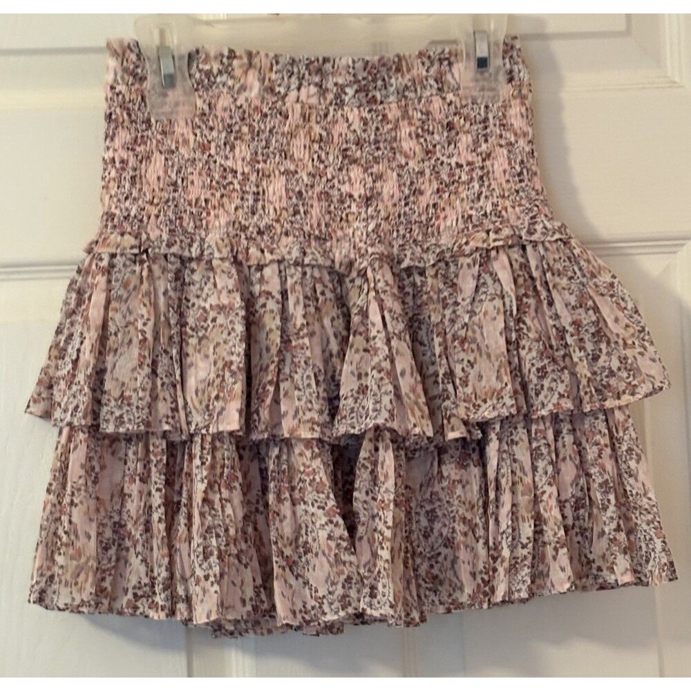 Pants Store Size Small Tiered Ruffle Shorts Pink Purple Lined Floral